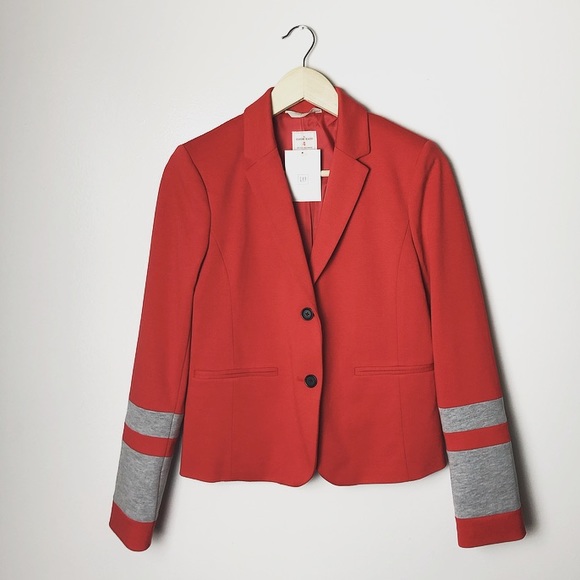 GAP $128 NWT red and gray academy blazer size 4 - Picture 5 of 7